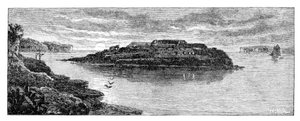 جزيرة عارية ، خليج بوتاني ، نيو ساوث ويلز ، أستراليا ، 1886.