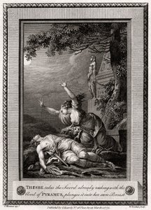 Thisbe يأخذ السيف ينضح بالفعل بدماء Pyramus ، ويغرقه في ... ، 1775.