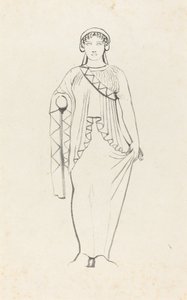 تمثال على الجسر فوق الجبهة الغربية لمعبد في إيجينا بواسطة W. Walton after John Flaxman