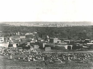 بانوراما المدينة من الصالحية ، دمشق ، سوريا العثمانية ، 1895. بواسطة W and S Ltd