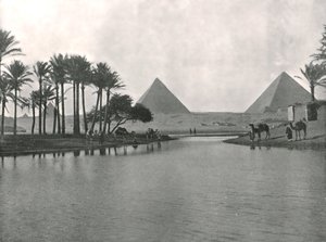 الأهرامات والنيل ، الجيزة ، مصر ، 1895. بواسطة W and S Ltd