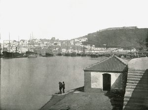 مدينة وميناء مالقة ، إسبانيا ، 1895. بواسطة W and S Ltd