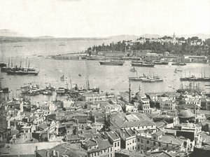 مدخل القرن الذهبي ، القسطنطينية ، الإمبراطورية العثمانية ، 1895. بواسطة W and S Ltd