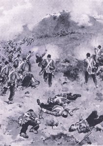 اعتداء على ريدان ، رسم توضيحي من المعارك البريطانية على البر والبحر ، 1915 بواسطة الحوت باجيت