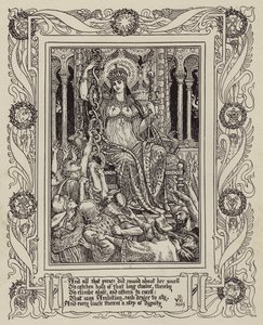 صفحة من طبعة مصورة جديدة من Spenser’s Faerie Queene (صورة بالأبيض والأسود) بواسطة والتر (بعد) كرين