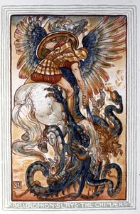 Bellerophon يقتل Chimaera ، ج. 1900 (رسم توضيحي) بواسطة والتر كرين