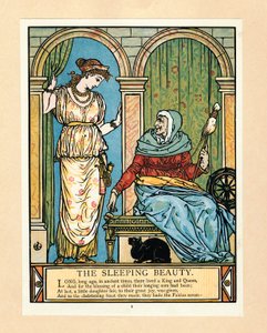 الأميرة تتعلم الدوران ، من The Blue Beard Picture Book ، حانة. 1879 طباعة حجرية ملونة ، 1879. بواسطة والتر كرين
