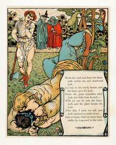 العملاق يكسر رقبته ، من The Blue Beard Picture Book ، حانة. 1879 الطباعة الحجرية الملونة ، 1879. بواسطة والتر كرين