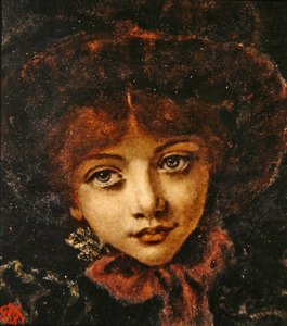 صورة لأليس كنيوستب ، ابنة الفنانة (ألوان مائية على ورق)