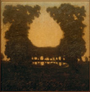 حديقة المناظر الطبيعية مع بحيرة بواسطة والتر أوفي