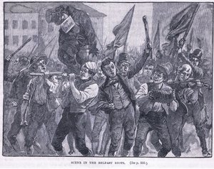 المشهد في أعمال الشغب بلفاست 1864 م بواسطة والتر باجيت