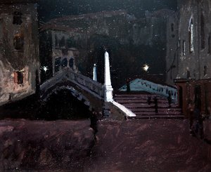 Ponte delle Guglie sul Cannaregio (مشهد ليلي ، البندقية) ج .1896 (زيت على قماش) بواسطة والتر ريتشارد سيكرت
