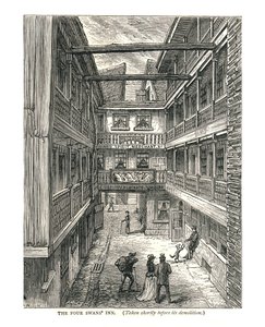 نزل البجعات الأربعة قبل وقت قصير من الهدم ، 1878 بواسطة والتر ثورنبيري