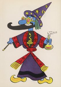 شخصيات من كتب الأطفال: ساحر (طباعة حجرية ملونة)