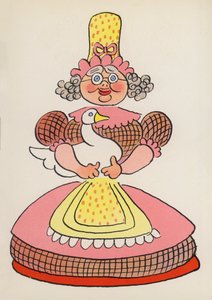 شخصيات من كتب الأطفال: الإوزة الأم (طباعة حجرية ملونة)