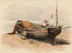 زورق صيد فرنسي (طباعة حجرية ملونة)