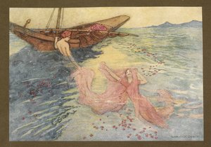 اللوحة 22: "صعدوا إلى السطح وصعدوا إلى القارب" ، من Folk-Tales of Bengal ... مع 32 رسمًا إيضاحيًا ملونًا لوارويك جوبل (Edition de luxe.) بواسطة وارويك جوبل