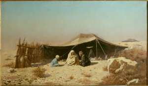 عرب في الصحراء يقرؤون القرآن بواسطة Wassili W. Werestschagin