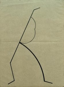 رسم تحليلي يعتمد على صور الرقص بالوكا ، خط مستقيم قائم على منحنيات بسيطة بواسطة فاسيلي كاندينسكي