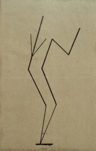 رسم تحليلي يعتمد على صور الرقص بالوكا ، بنية موازية من نقطة أدناه بواسطة فاسيلي كاندينسكي