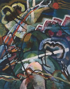 Sketch I للرسم باستخدام تصميم الحدود البيضاء I للصورة ذات الحدود البيضاء ، 1913 بواسطة فاسيلي كاندينسكي
