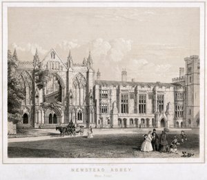 الجانب الغربي من Newstead Abbey ، Nottinghamshire ، c1860 بواسطة واترلو وأولاده