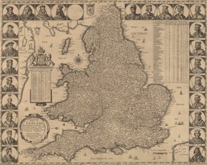 خريطة جديدة ودقيقة من إنجلترا ، 1644. بواسطة وينسلوس هولار