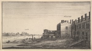 منظر لقصر لامبيث من النهر في وايتهول سلالم ، 1625-1677. بواسطة وينسلوس هولار