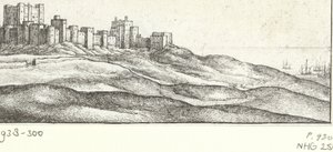 منظر لقلعة دوفر قلعة دوفر الجانب الغربي (العنوان على الكائن) مناظر حول الساحل الإنجليزي (عنوان المسلسل) بواسطة وينسلوس هولار