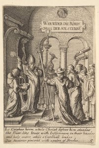 يسوع قبل Caiaphas ، 1625-1677. بواسطة وينسلوس هولار