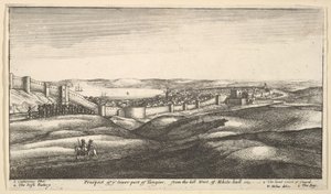 إمكانية الجزء السفلي من طنجة ، من التل الغربي للقاعة البيضاء ، 1669-1673. بواسطة وينسلوس هولار