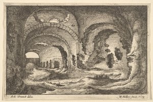 بقايا رومانية في تيفولي ، 1673. بواسطة وينسلوس هولار