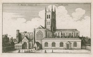 سانت ماري أوفيريز ، ساوثوارك ، لندن ؛ رسم بتاريخ 1647 بواسطة وينسلوس هولار