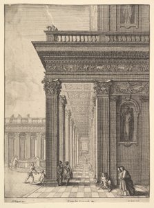 فناء معبد بأشكال ، بعد ديفيد تينير الأكبر ، 1625-1677. بواسطة وينسلوس هولار