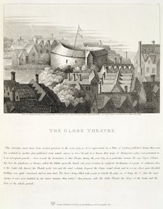 The Globe Theatre ، c.1647 ، نشره روبرت ويلكينسون ، لندن ، 1810 بواسطة وينسلوس هولار