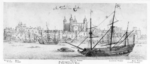 برج لندن ، c.1637-41 (قلم وحبر ، جرافيت ومرحاض على ورق)
