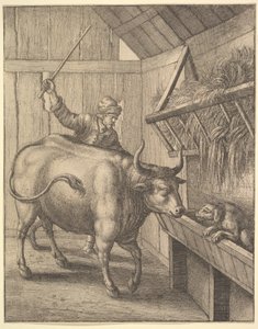الكلب في المذود من الرسم التوضيحي لجون أوجيلبيس opsopics: Or A Second Collection ... ، 1666. بواسطة وينسلوس هولار
