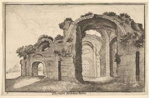 أطلال Thermaru diocletiani من حمامات Diocletian ، 1651. بواسطة وينسلوس هولار