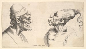رأسان مشوهان ، 1625-77. بواسطة وينسلوس هولار