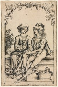 The Lovers after the Housebook Master ، ج. 1490. بواسطة Wenceslaus من Olomouc