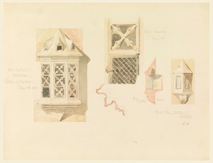 رسم، رسم لفانوسين حجريين، من القلعة في أمبواز، فرنسا، 14-15 يونيو، 1888