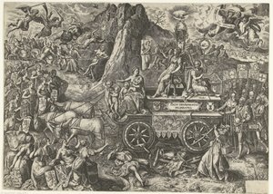 دي تريومفاجن فان دي فريدي 1577 رسم السلام المنتصر (العنوان على الشيء) بواسطة ويليم فان هيشت (أنا)
