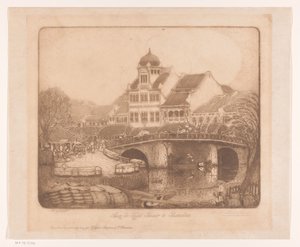 Aan de Kali Besar te Batavia (العنوان الأصلي على الكائن) بواسطة Wijnand Otto Jan Nieuwenkamp (توقيع الفنان)