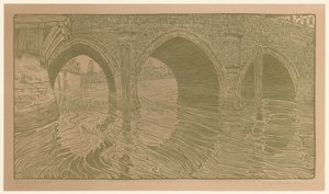 Bridge at Mechelen (العنوان الأصلي) بواسطة Wijnand Otto Jan Nieuwenkamp (توقيع الفنان)