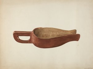 مغرفة وجبة خشبية ، c. 1941. بواسطة ويلبر إم رايس