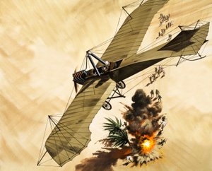 في عام 1911، أصبح الملازم جوليب جافوتي أول رجل يلقي قنبلة من طائرة