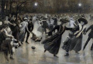 "" Une fete sur la glace "(حفلة على الجليد) المتزلجون على الجليد لوحة رسمها فيلهلم غوس (1853-1916) بواسطة فيلهلم جوز