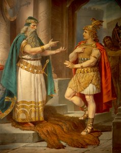 King Sigurd meets the wise hermit Grypin, from the Sigurd Saga, Lower Hall, c.1882-83 (mural)