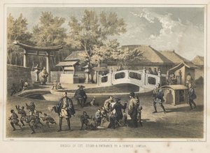 جسر قطع الحجر ومدخل معبد ، سيمودا ، 1855 بواسطة فيلهلم جوزيف هاينه
