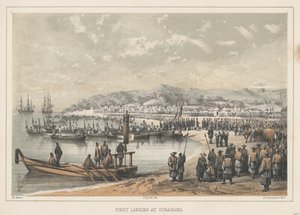 الهبوط الأول في جوراهاما ، 1855 بواسطة فيلهلم جوزيف هاينه